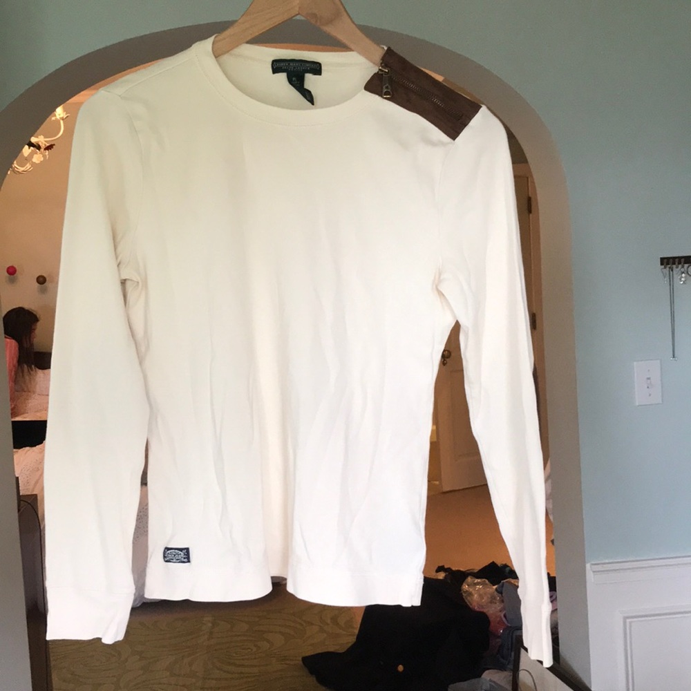 Ralph Lauren tan long sleeve cotton T-shirt